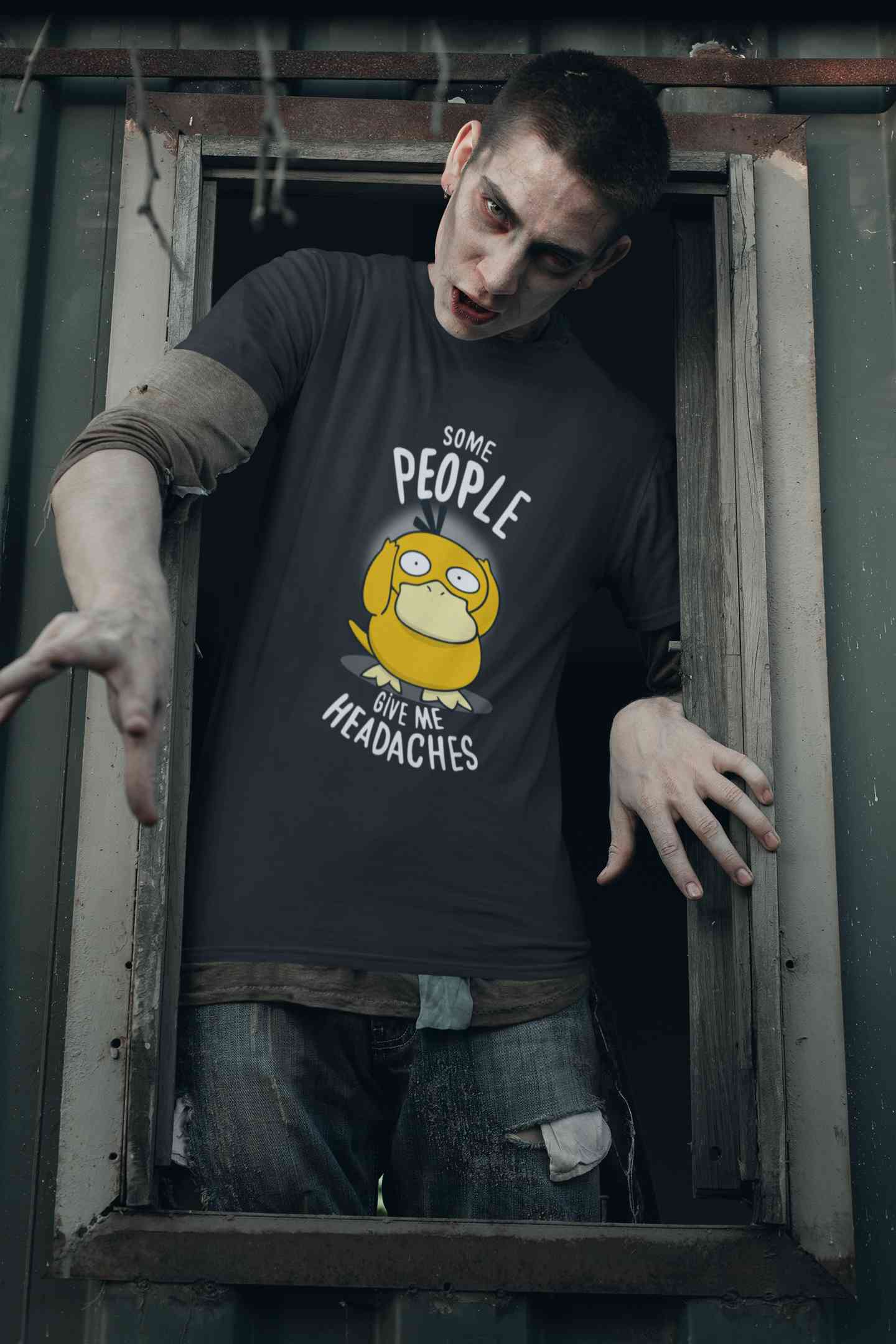 Some Peoples Give Me Headache Funny Graphic Mens Half Sleeves T-shirt- FunkyTeesClub