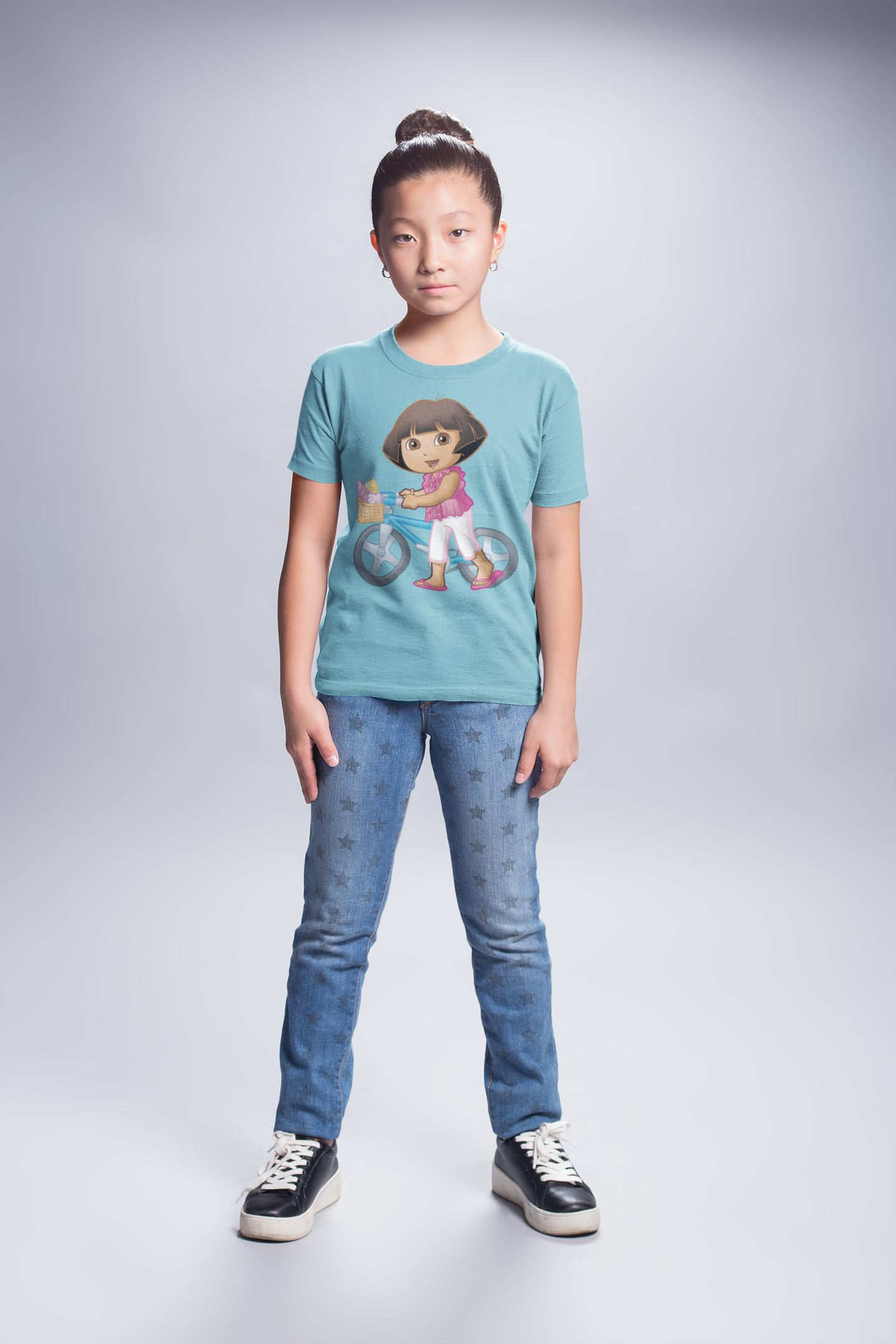 Cute Cartoon Half Sleeves T-Shirt For Girls -FunkyTeesClub