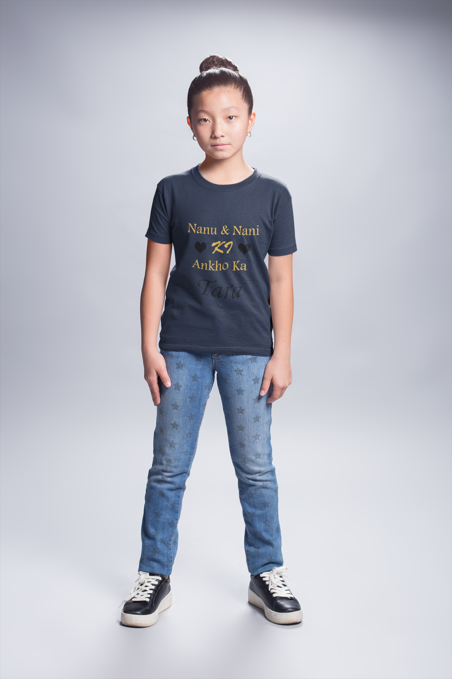 Nanu Nani Ki Ankho Ka Tara Half Sleeves T-Shirt For Girls -FunkyTeesClub