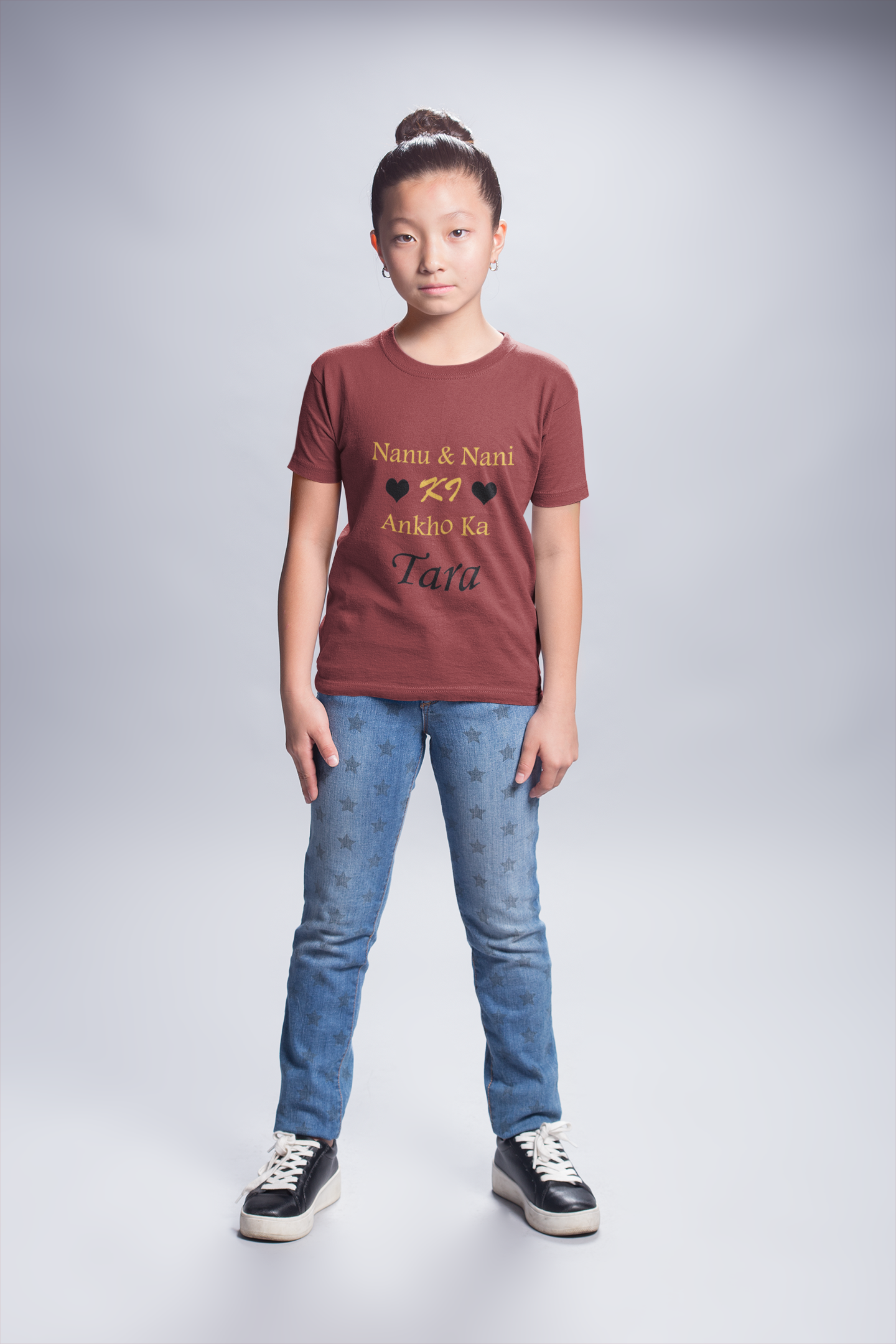 Nanu Nani Ki Ankho Ka Tara Half Sleeves T-Shirt For Girls -FunkyTeesClub