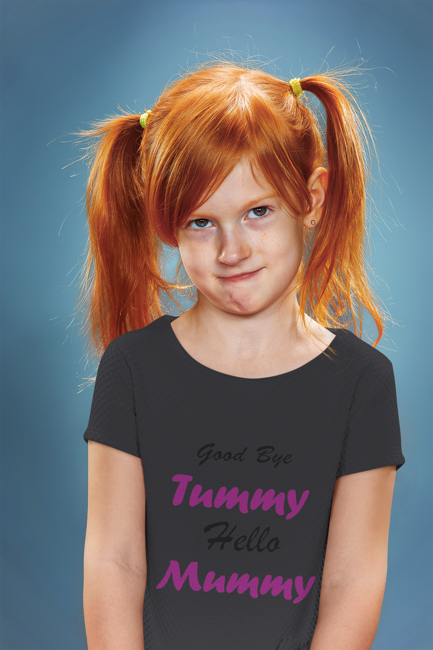 Good Bye Tummy Hello Mummy Half Sleeves T-Shirt For Girls -FunkyTeesClub