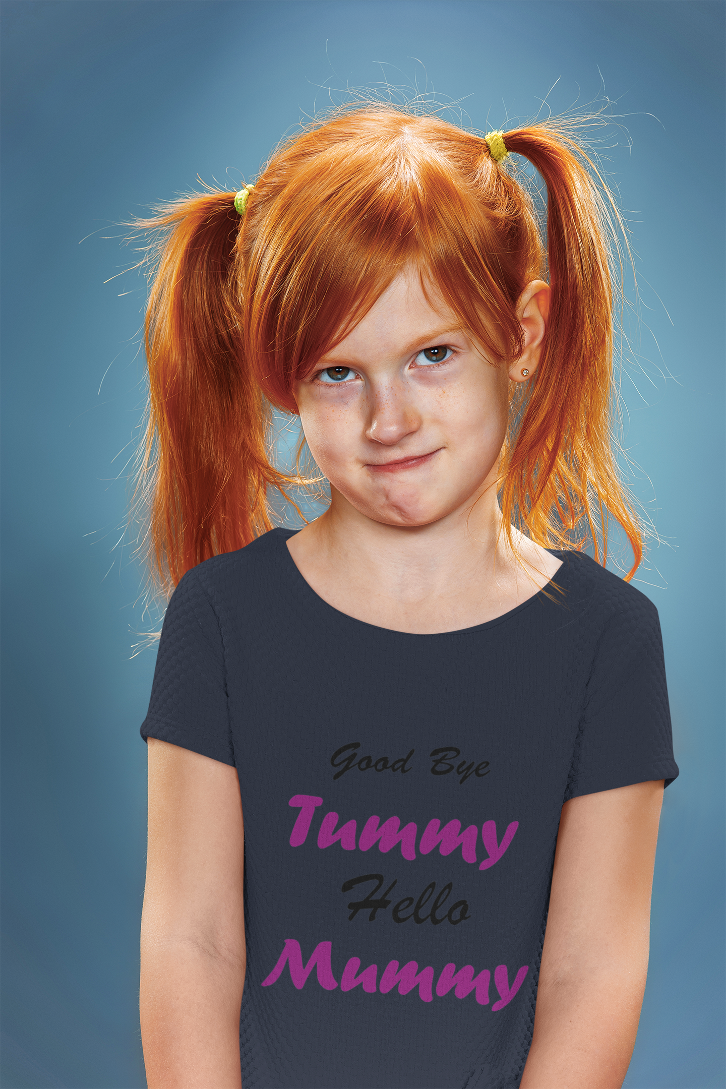 Good Bye Tummy Hello Mummy Half Sleeves T-Shirt For Girls -FunkyTeesClub