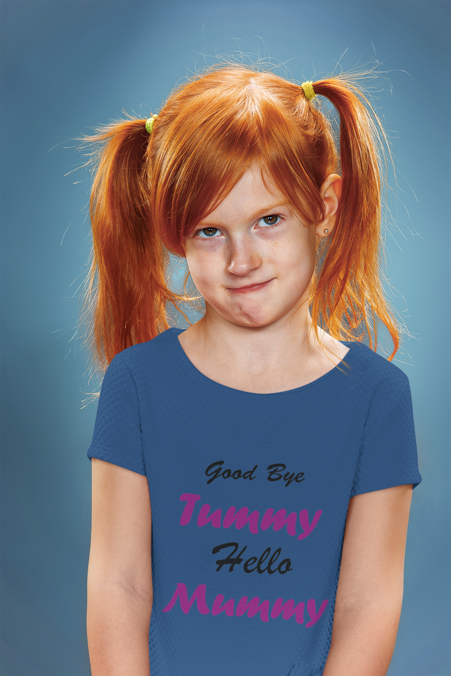 Good Bye Tummy Hello Mummy Half Sleeves T-Shirt For Girls -FunkyTeesClub