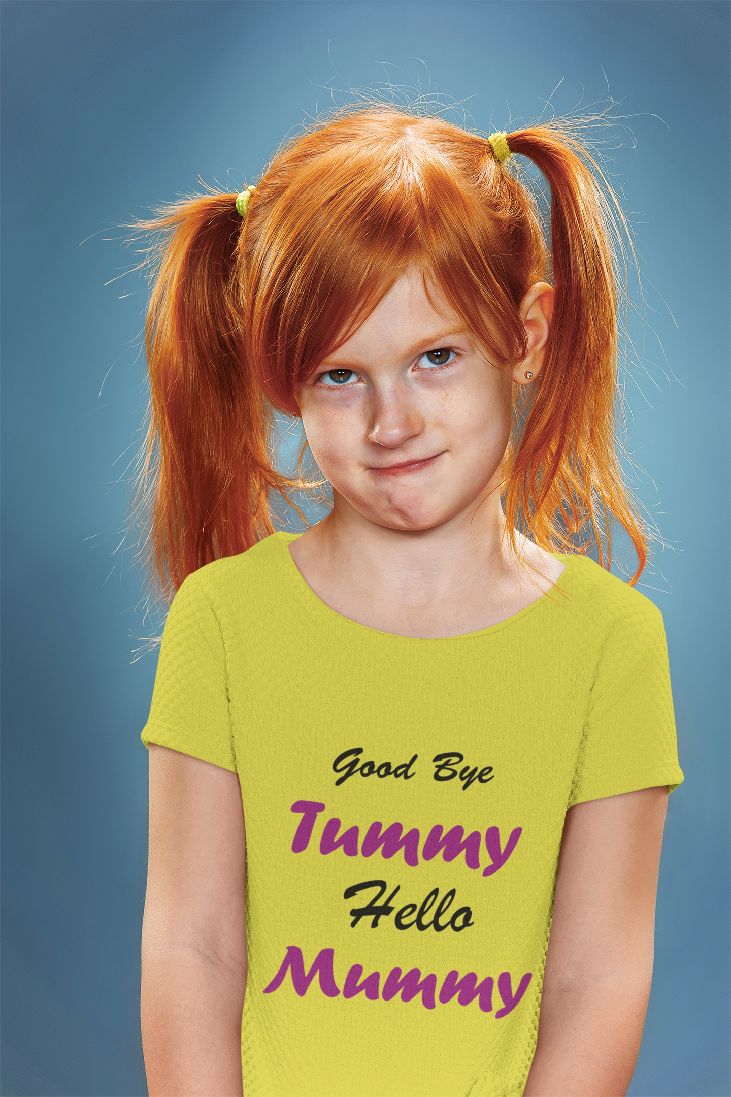 Good Bye Tummy Hello Mummy Half Sleeves T-Shirt For Girls -FunkyTeesClub