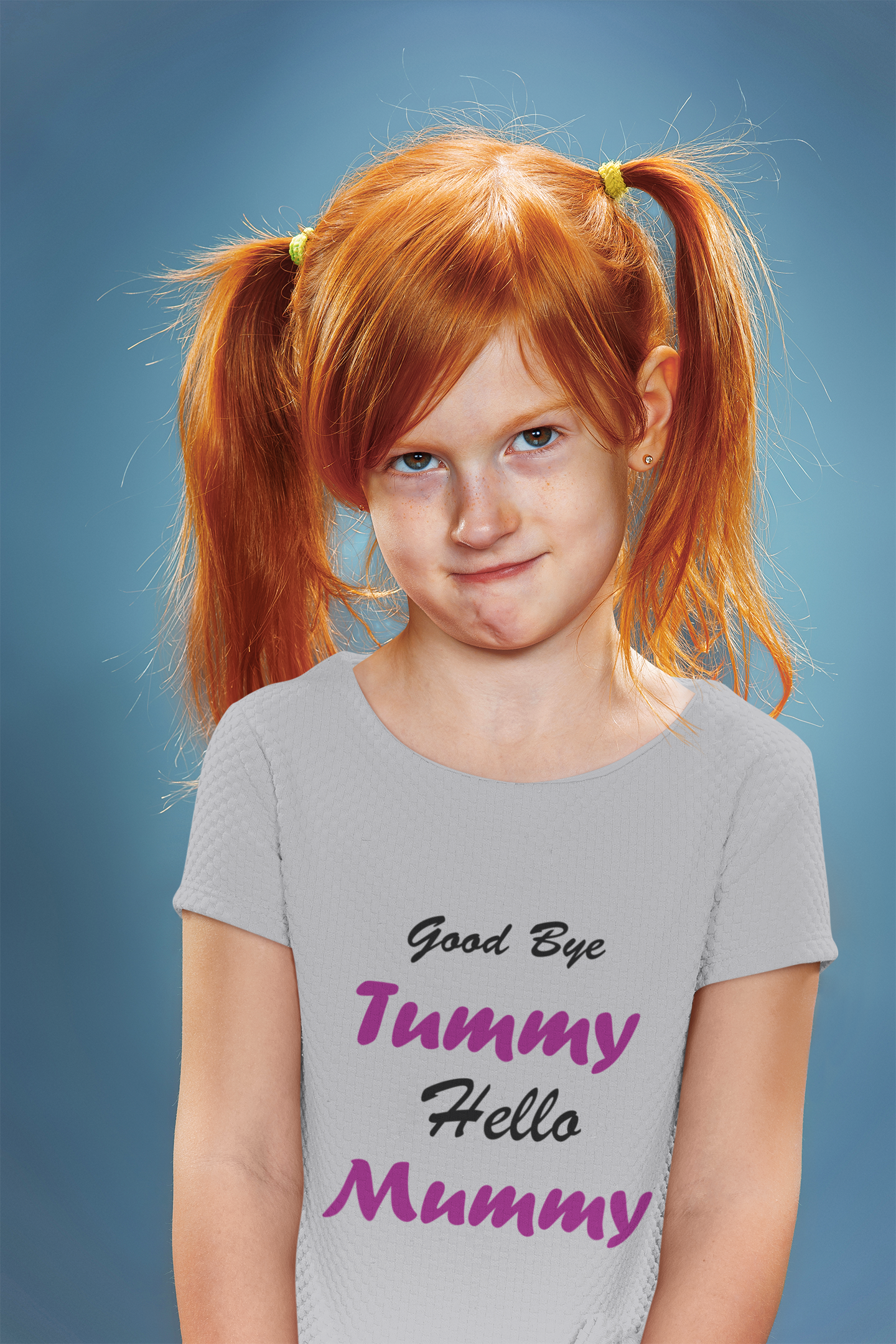 Good Bye Tummy Hello Mummy Half Sleeves T-Shirt For Girls -FunkyTeesClub