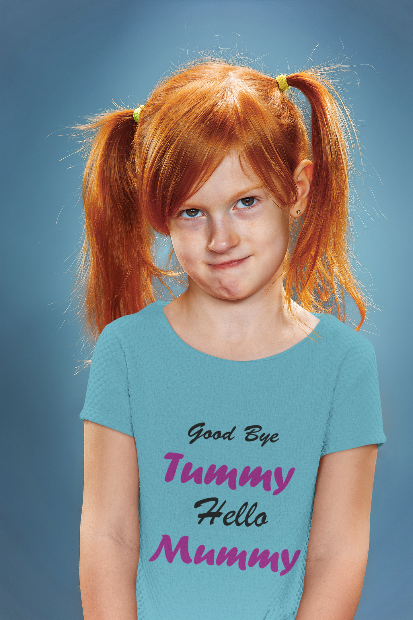Good Bye Tummy Hello Mummy Half Sleeves T-Shirt For Girls -FunkyTeesClub