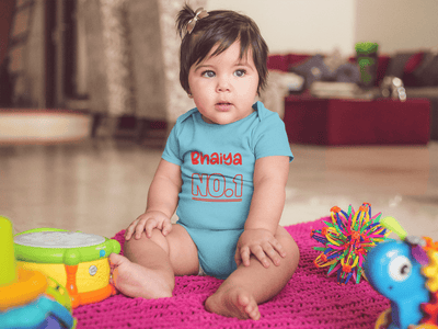 Bhaiya No.1 Rakshabandhan Rompers for Baby Girl- FunkyTeesClub