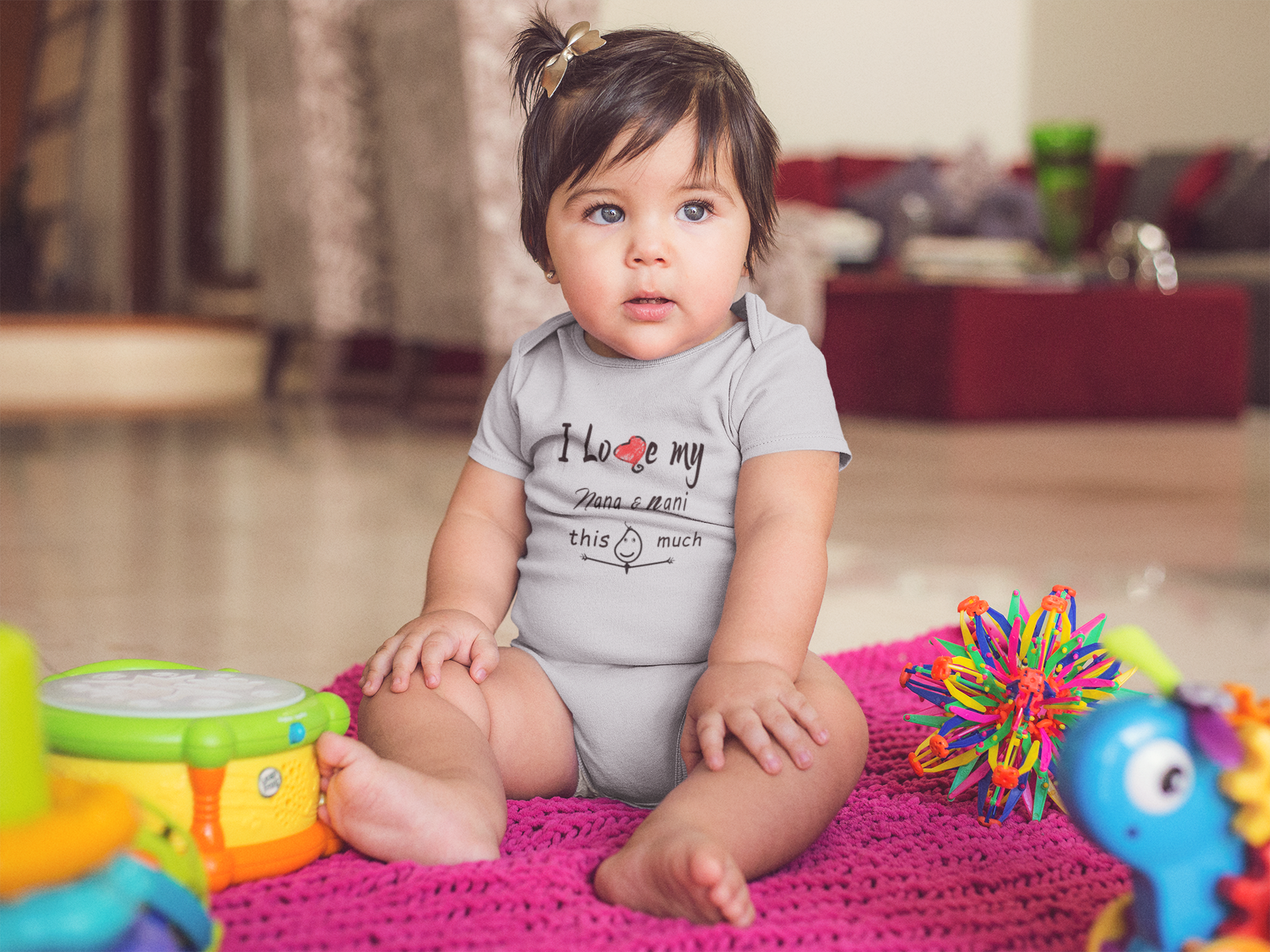 I Love My Nana Nani Rompers for Baby Girl- FunkyTeesClub