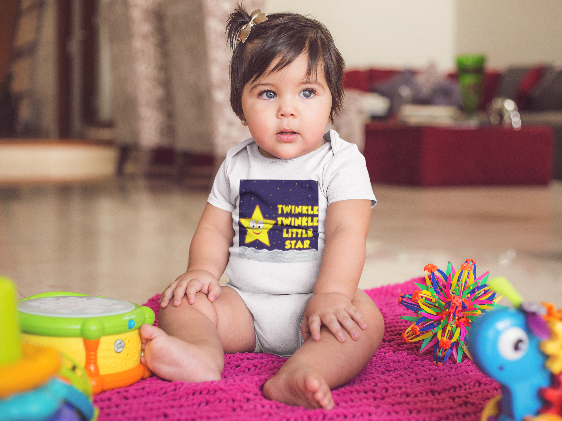 Twinkle Twinkle Little Star Poem Rompers for Baby Girl- FunkyTeesClub