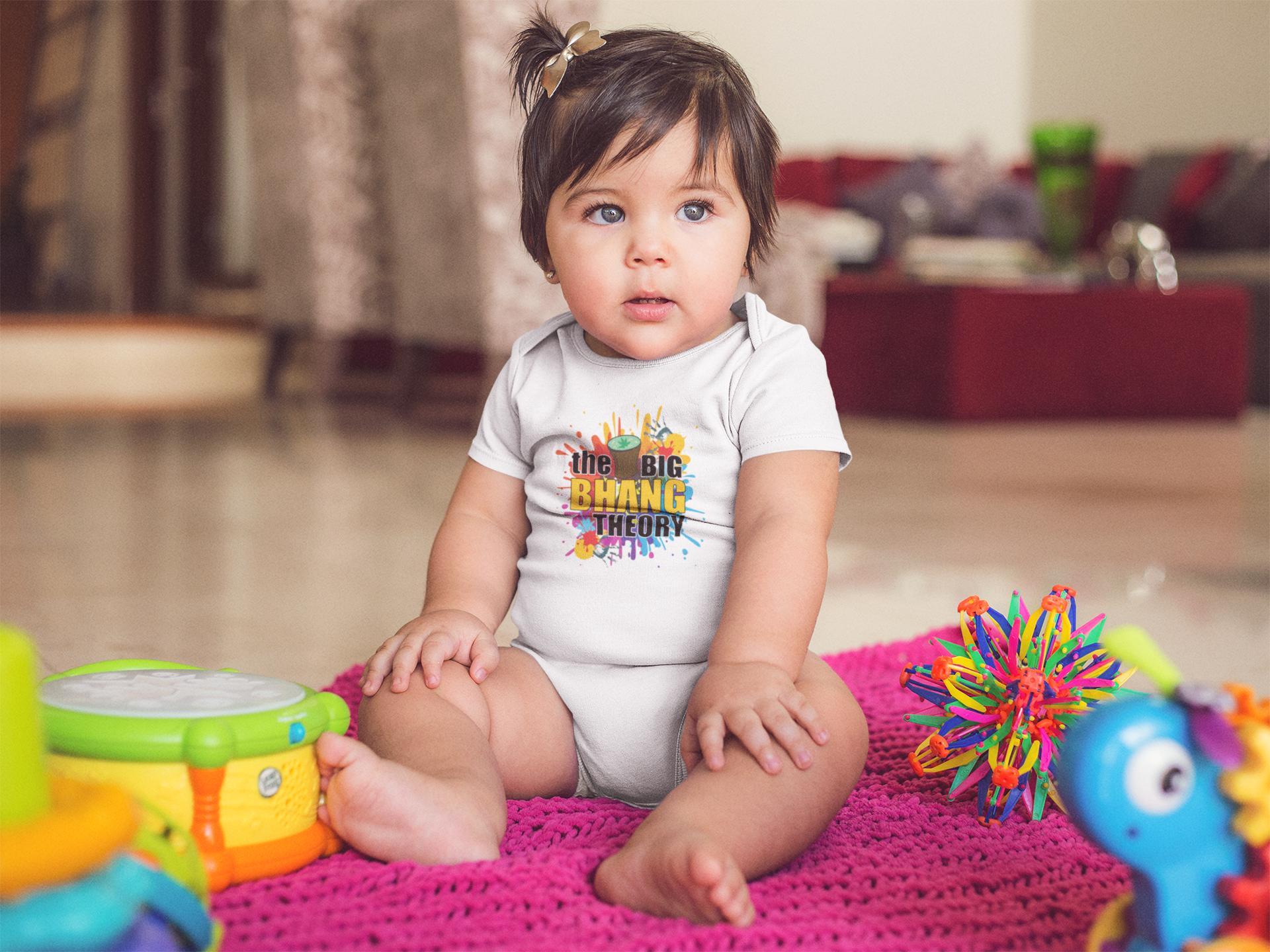 The Big Bhang Theory Holi Holi Rompers for Baby Girl- FunkyTeesClub