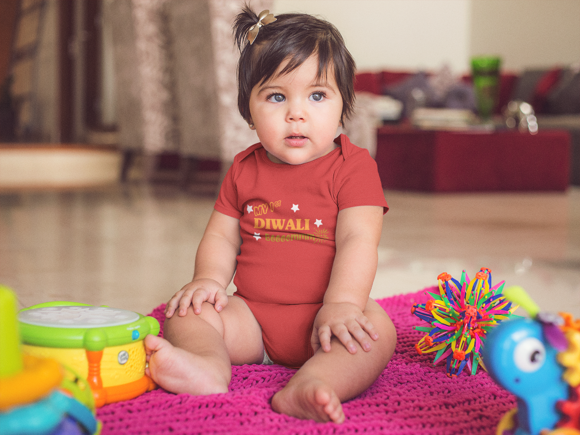 My First Diwali Boom Rompers for Baby Girl- FunkyTeesClub