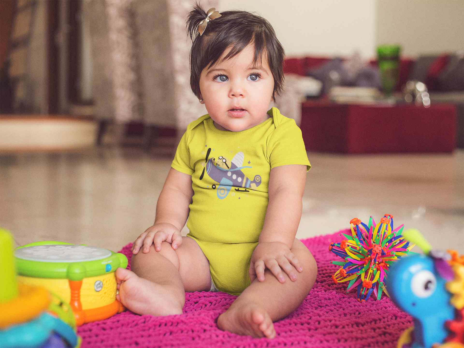 Jumbo Jet Cartoon Rompers for Baby Girl- FunkyTeesClub