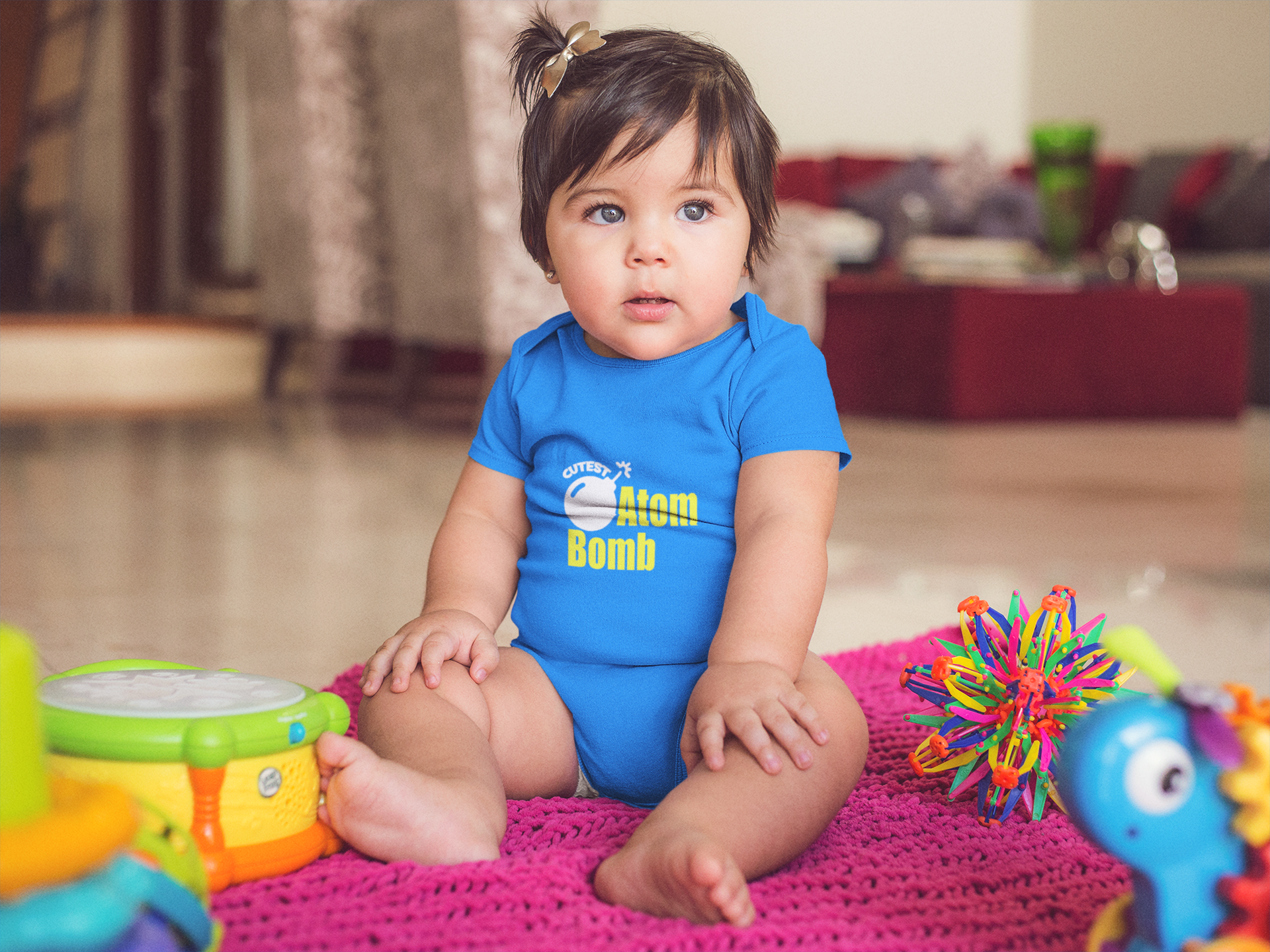 My Cute Atom Bomb Rompers for Baby Girl- FunkyTeesClub