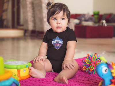 Delhi Capitals Black Rompers for Baby Girl - FunkyTeesClub