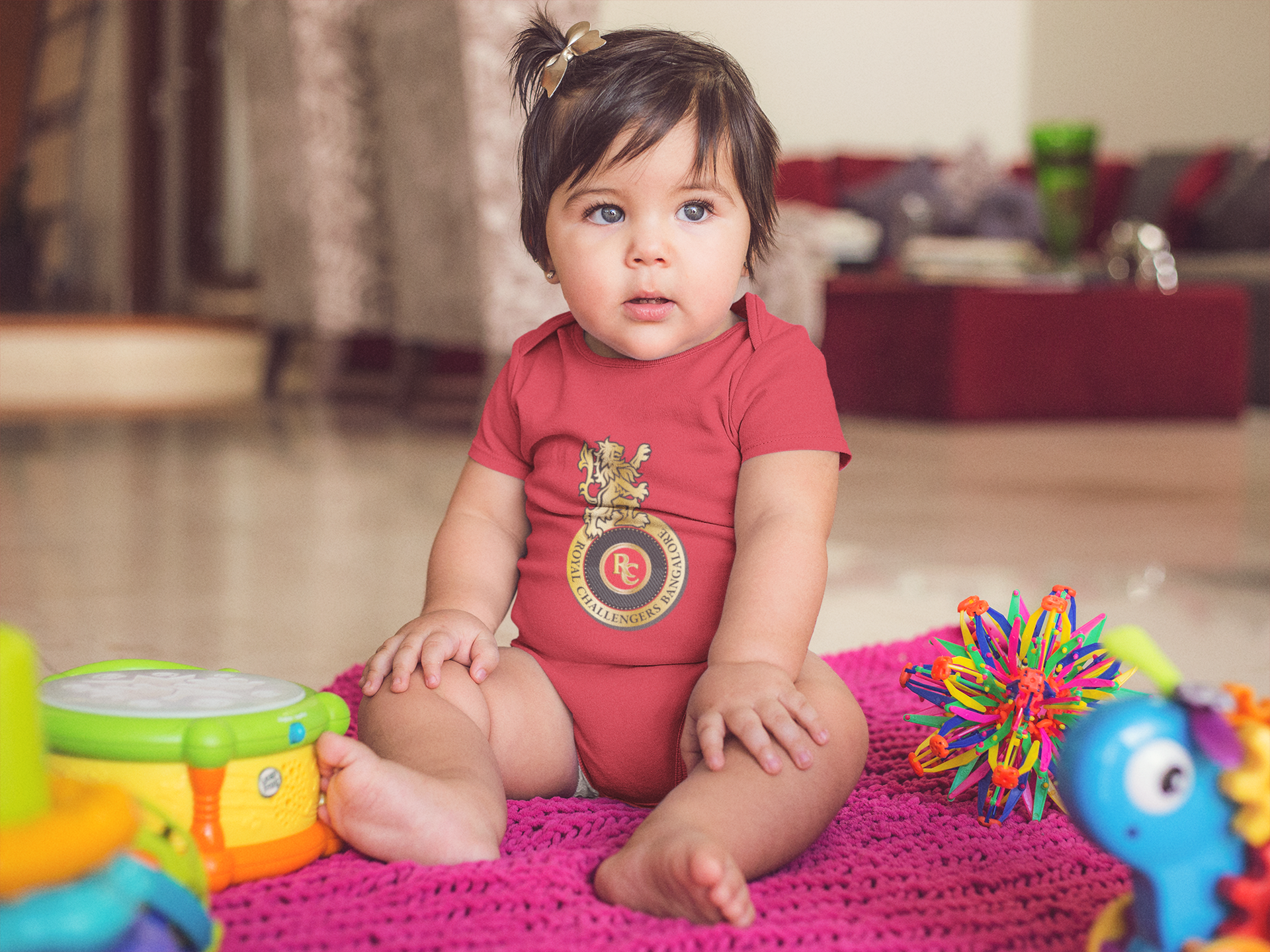 RCB  Royal Challengers Bangalore Rompers for Baby Girl - FunkyTeesClub