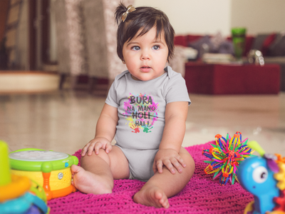 Bura Na Mano Holi Hai Rompers for Baby Girl- FunkyTeesClub