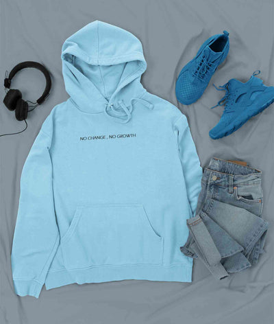 No Change No Growth Minimals Hoodies for Women-FunkyTeesClub
