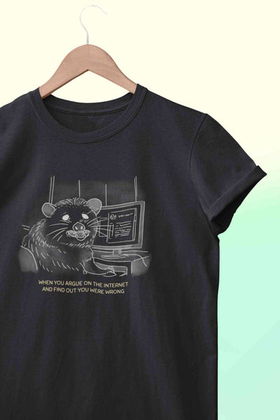 When You Argue On The Internet And Find Out You Were Wrong Funny Mens Half Sleeves T-shirt- FunkyTeesClub