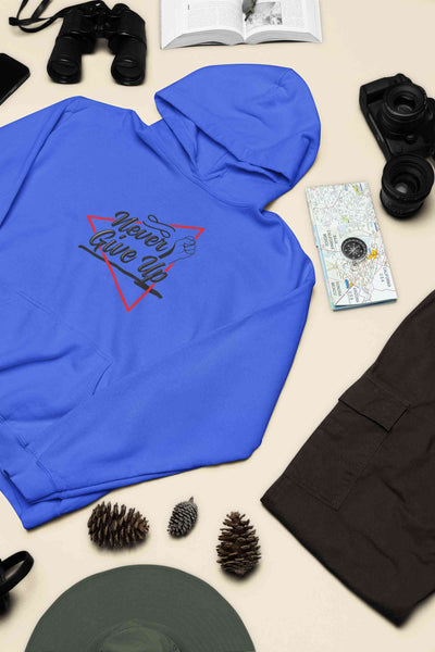 Never Give Up Quotes Hoodies for Women-FunkyTeesClub
