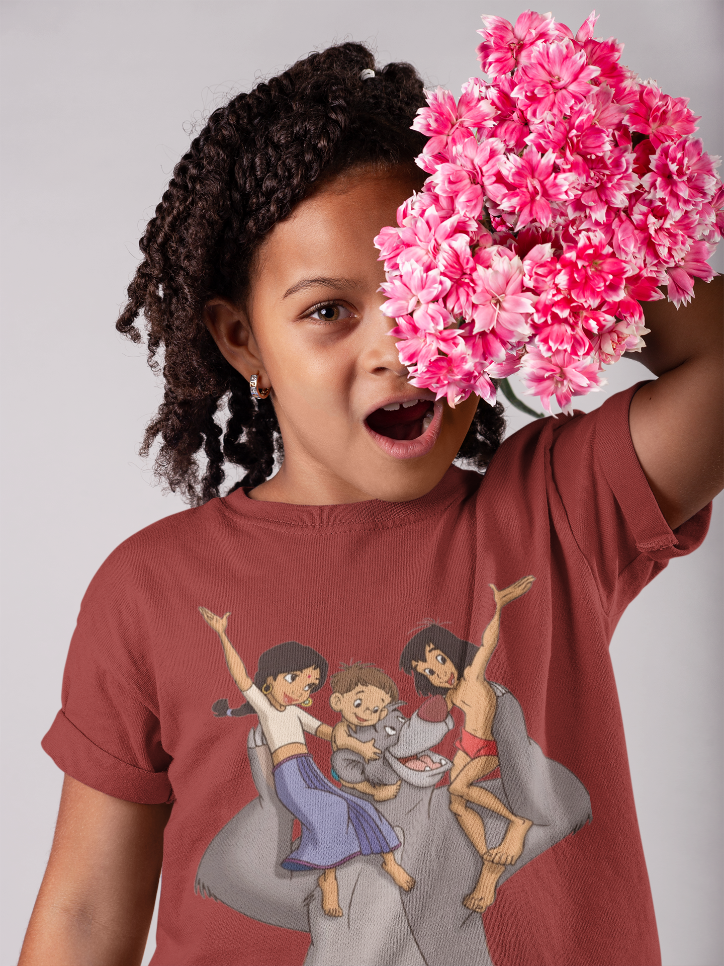Cute Cartoon Half Sleeves T-Shirt For Girls -FunkyTeesClub