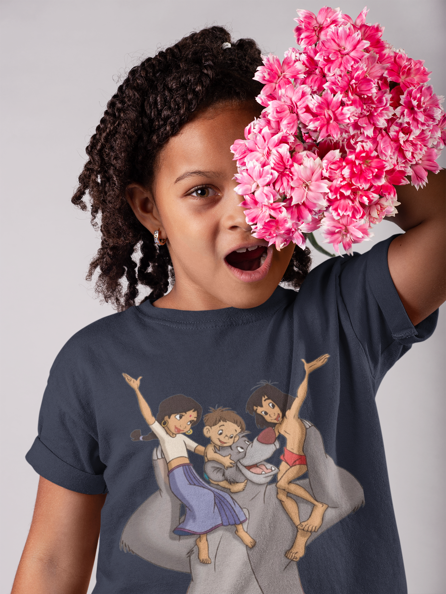 Cute Cartoon Half Sleeves T-Shirt For Girls -FunkyTeesClub
