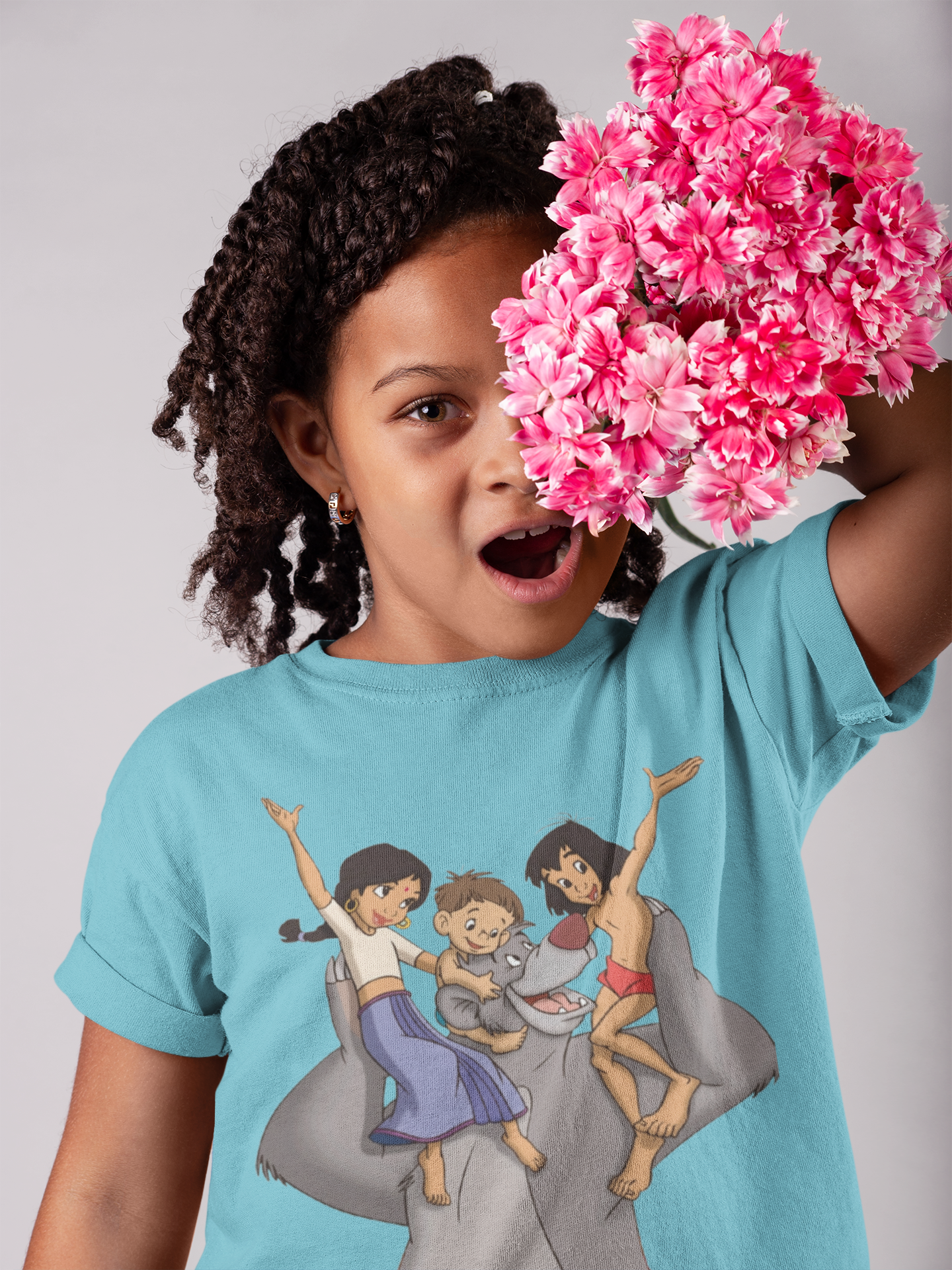 Cute Cartoon Half Sleeves T-Shirt For Girls -FunkyTeesClub