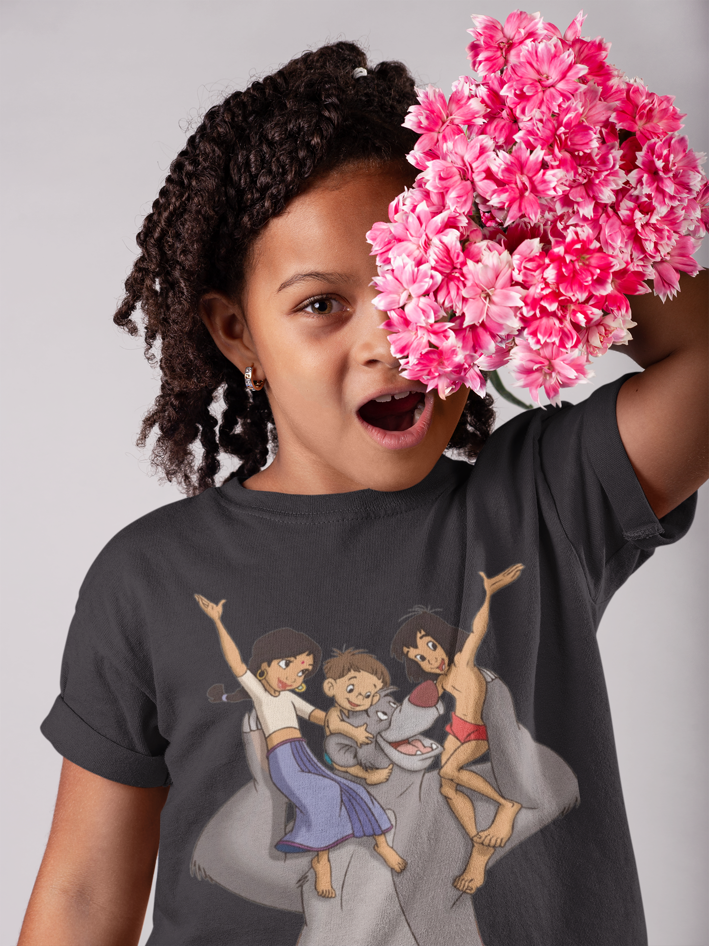 Cute Cartoon Half Sleeves T-Shirt For Girls -FunkyTeesClub