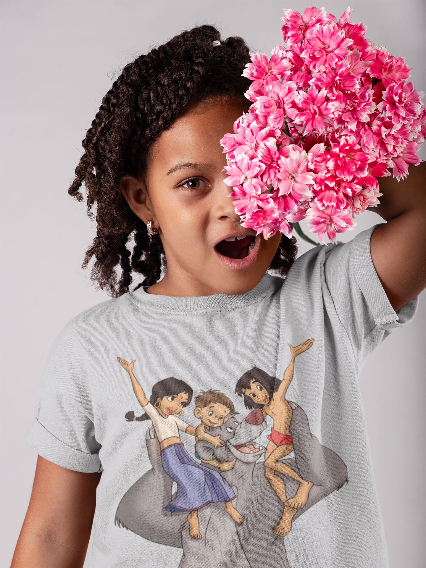 Cute Cartoon Half Sleeves T-Shirt For Girls -FunkyTeesClub