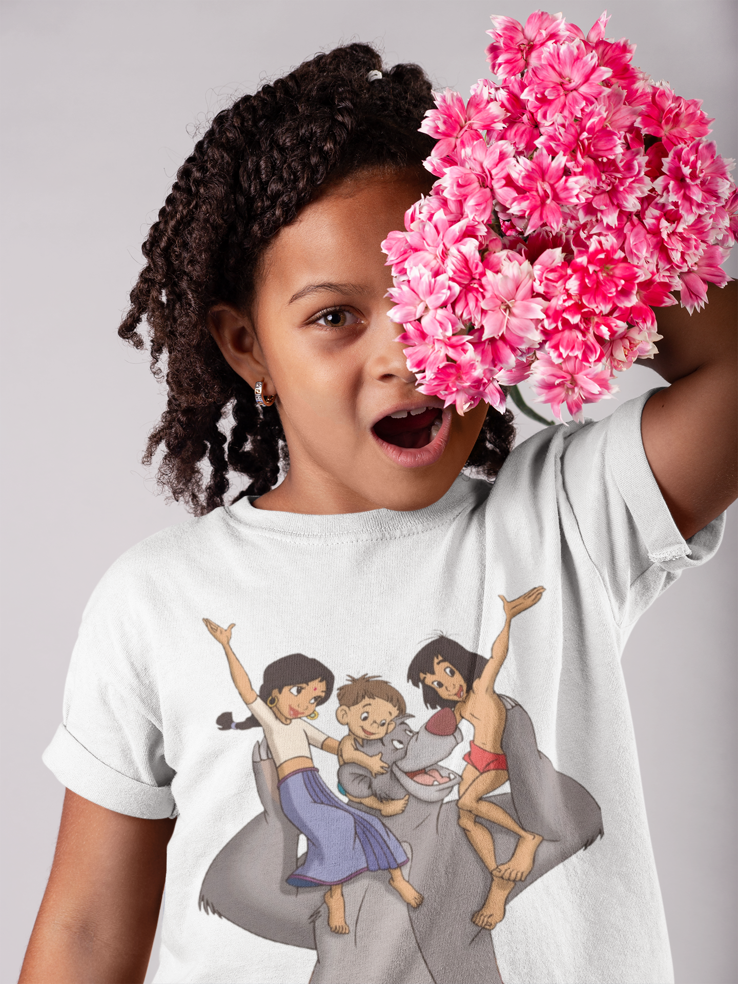 Cute Cartoon Half Sleeves T-Shirt For Girls -FunkyTeesClub