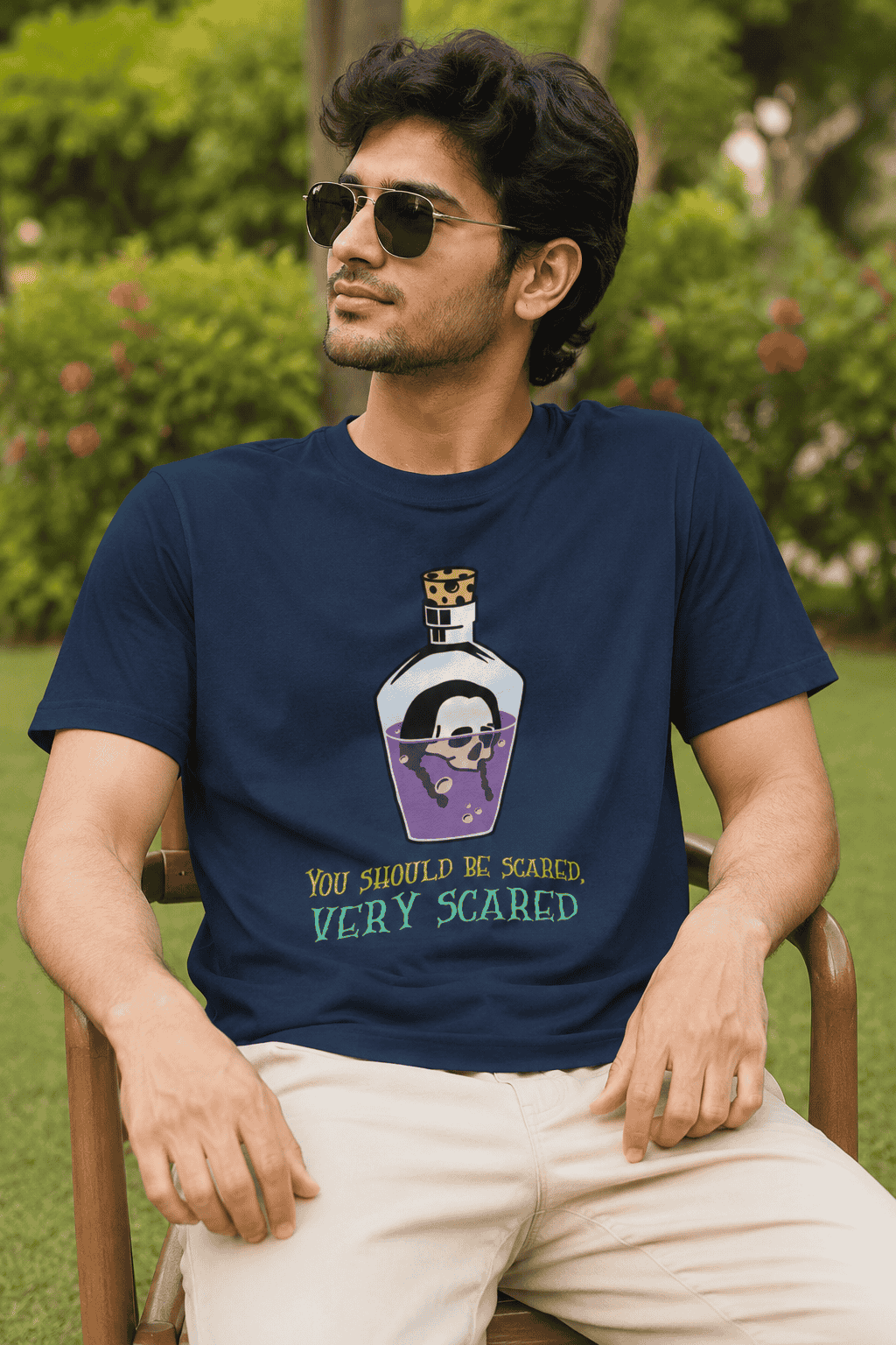 Theme Inspired By Wednesday Mens Half Sleeves T-shirt- FunkyTeesClub