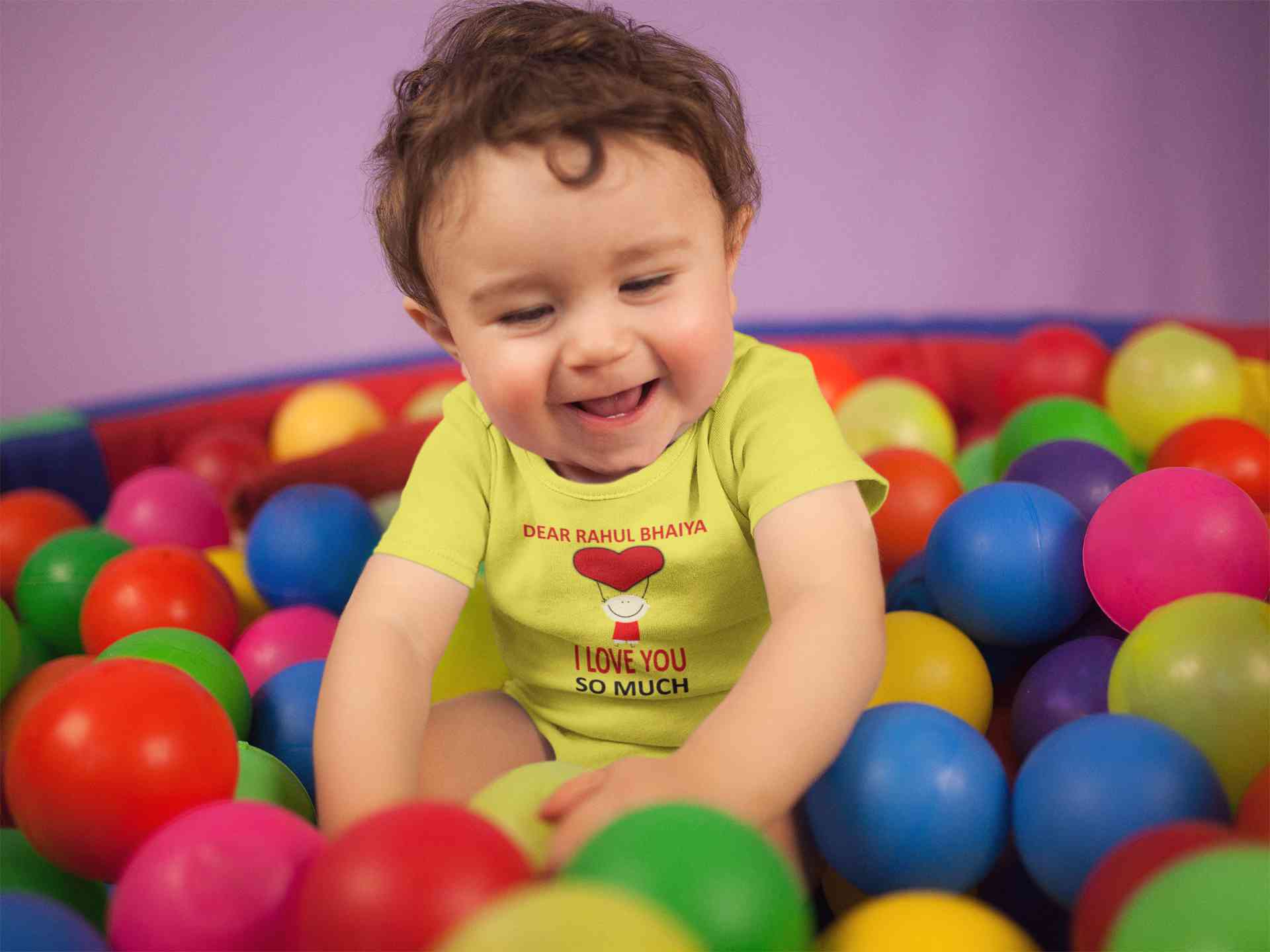 Custom Name I love My Bhaiya So Much Rompers for Baby Boy- FunkyTeesClub