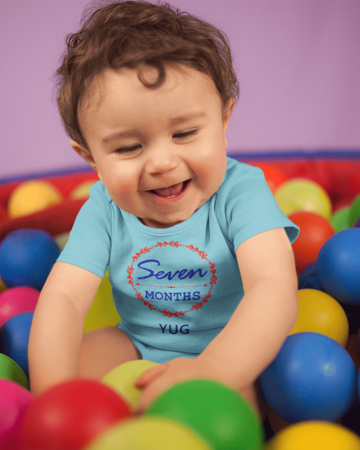 Custom Name Seven Months Rompers for Baby Boy- FunkyTeesClub