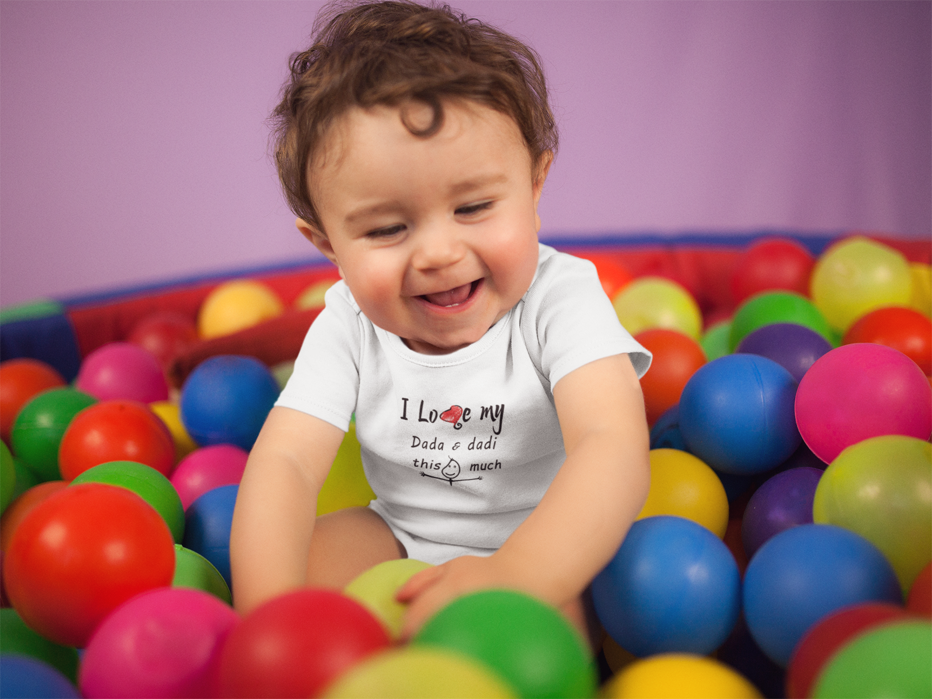 I Love Dada Dadi Rompers for Baby Boy- FunkyTeesClub