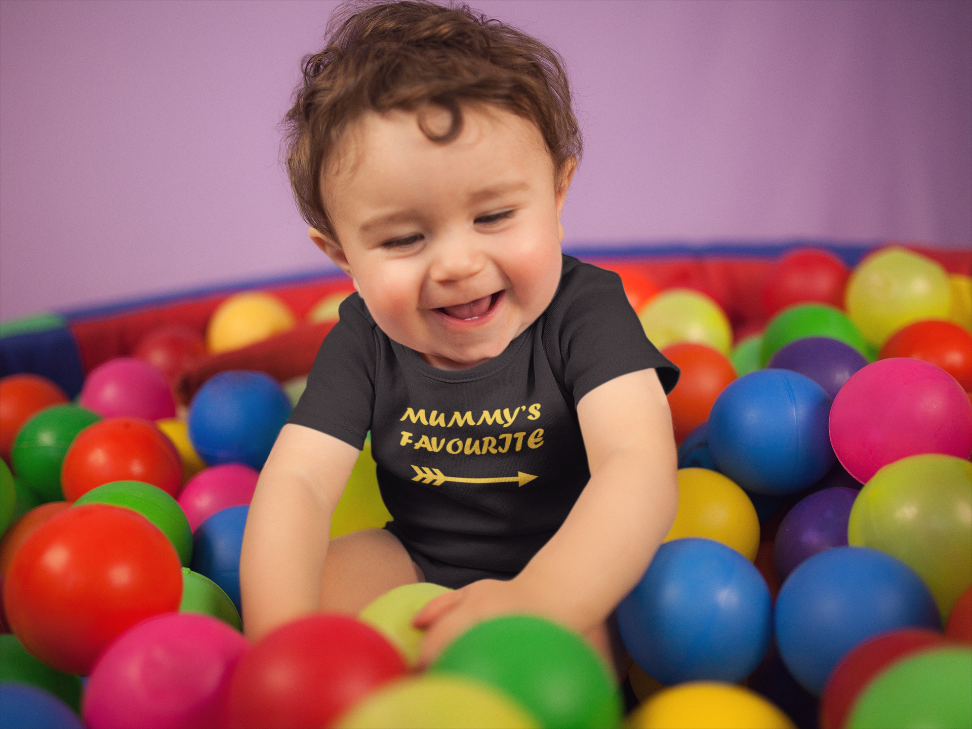 Mummy Favorite Black Rompers for Baby Boy - FunkyTeesClub