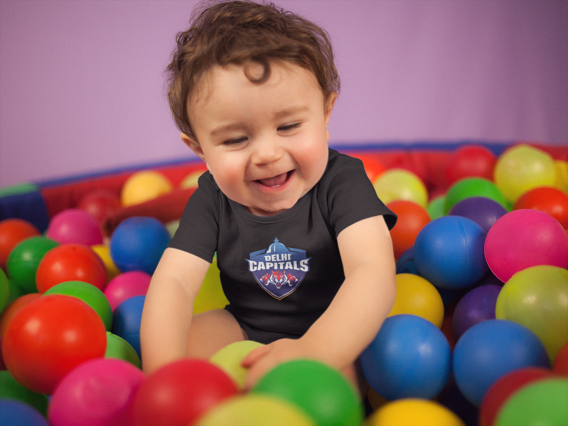 Delhi Capitals Black Rompers for Baby Boy - FunkyTeesClub