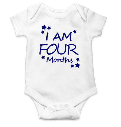 I Am Four Months Rompers for Baby Boy- FunkyTeesClub