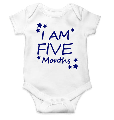 I Am Five Months Rompers for Baby Boy- FunkyTeesClub