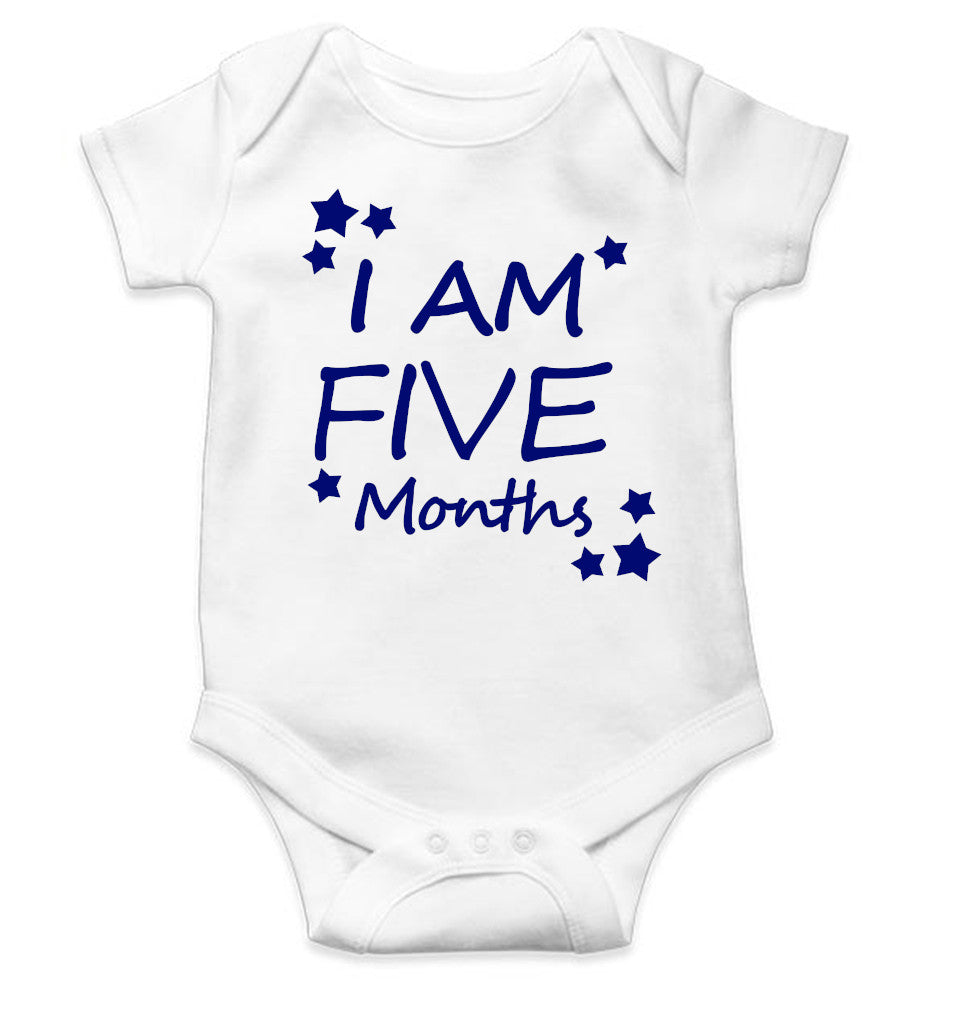 I Am Five Months Rompers for Baby Boy- FunkyTeesClub