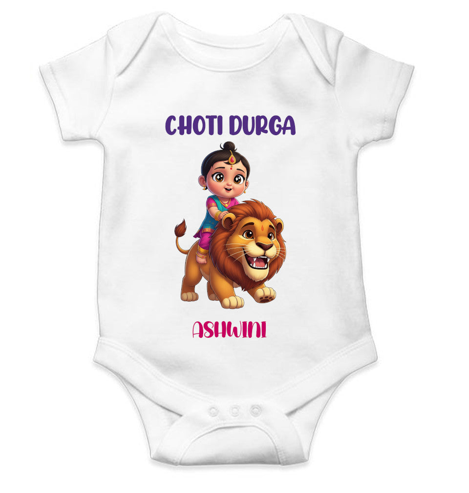Custom Name Choti Durga Navratri Rompers for Baby Girl- FunkyTeesClub