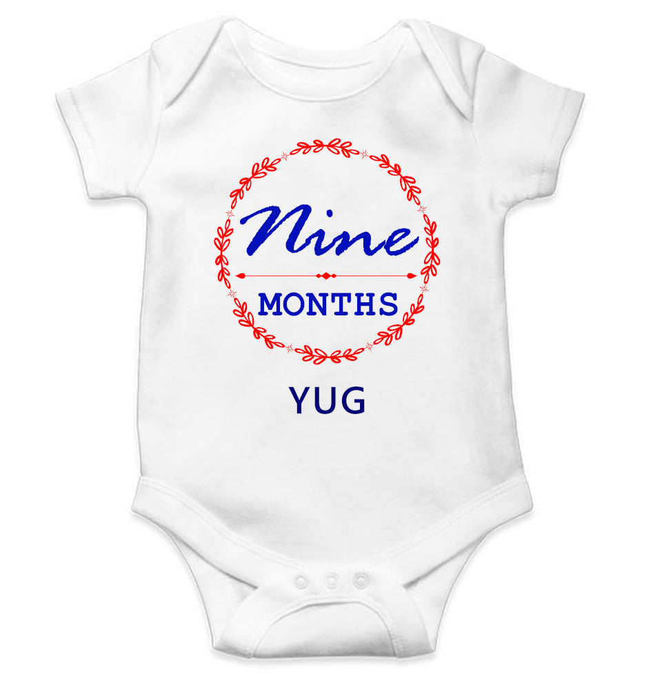 Custom Name Nine Months Rompers for Baby Boy- FunkyTeesClub