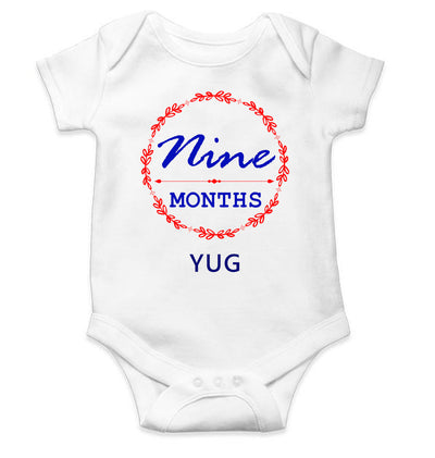 Custom Name Nine Months Rompers for Baby Boy- FunkyTeesClub