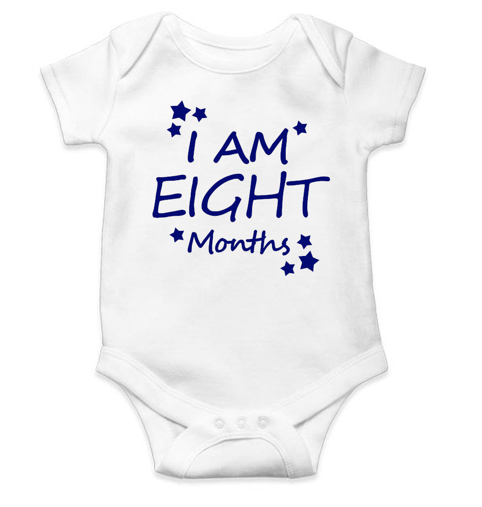 I Am Eight Months Rompers for Baby Girl- FunkyTeesClub