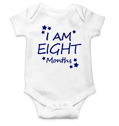 I Am Eight Months Rompers for Baby Girl- FunkyTeesClub
