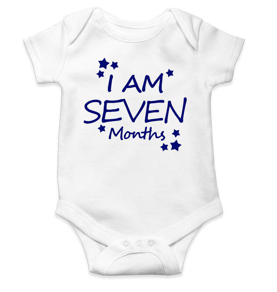 I Am Seven Months Rompers for Baby Girl- FunkyTeesClub
