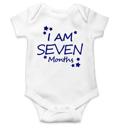 I Am Seven Months Rompers for Baby Girl- FunkyTeesClub