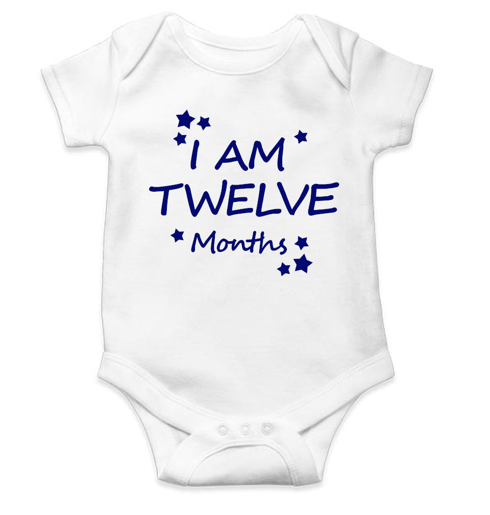 I Am Twelve Months Rompers for Baby Boy- FunkyTeesClub
