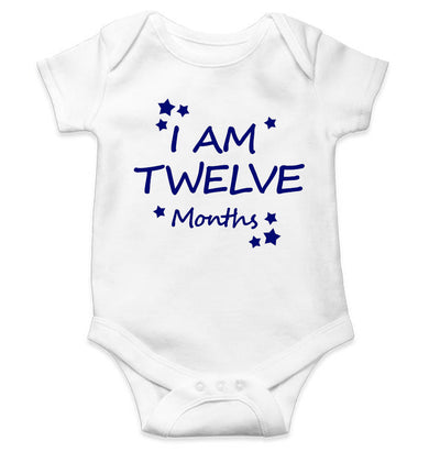 I Am Twelve Months Rompers for Baby Boy- FunkyTeesClub