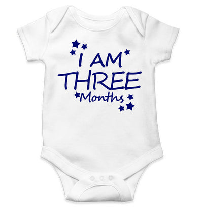 I Am Three Months Rompers for Baby Girl- FunkyTeesClub