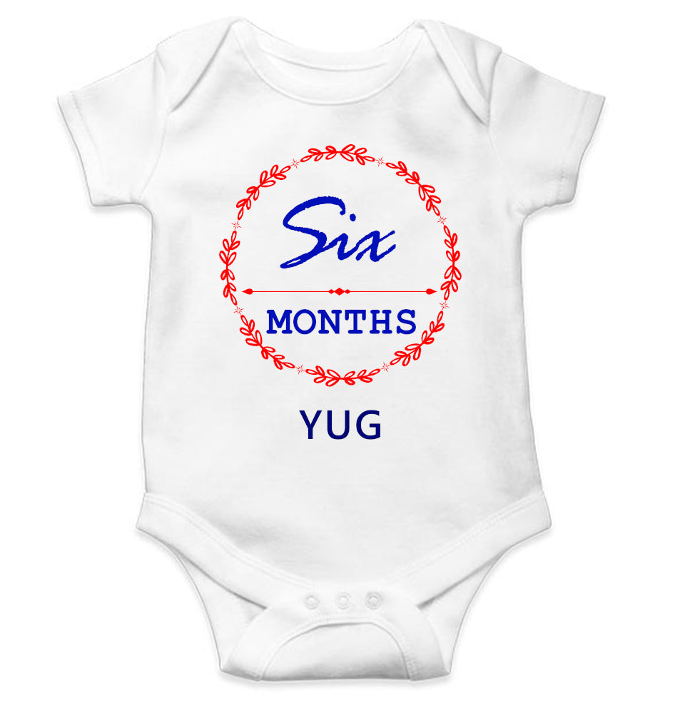 Custom Name Six Months Rompers for Baby Boy- FunkyTeesClub