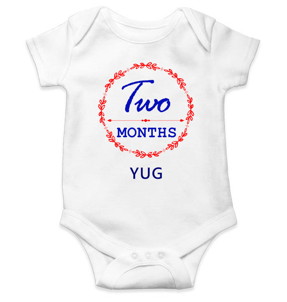 Custom Name Two Month Rompers for Baby Boy- FunkyTeesClub